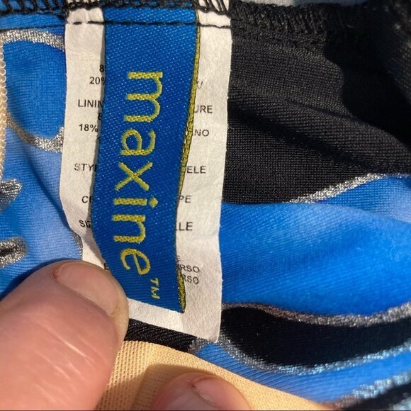 MAXINE OF HOLLYWOOD Sz 16 One Piece Hawaiian Floral  Modest Ruched Swimsuit - Picture 9 of 9